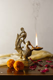 Brass Diya | Peacock Design