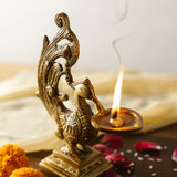 Brass Diya | Peacock Design