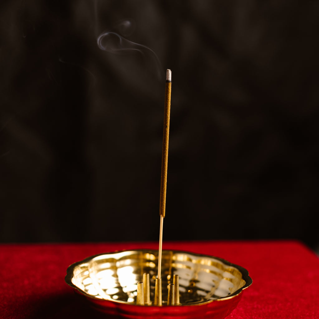 Brass Agarbatti Stand with Ash Catcher