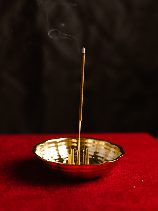 Brass Agarbatti Stand with Ash Catcher