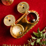 Brass Kumkum and Chawal Holder