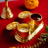 Brass Kumkum and Chawal Holder