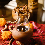 Terracotta Diya | Glass Oil Lamp