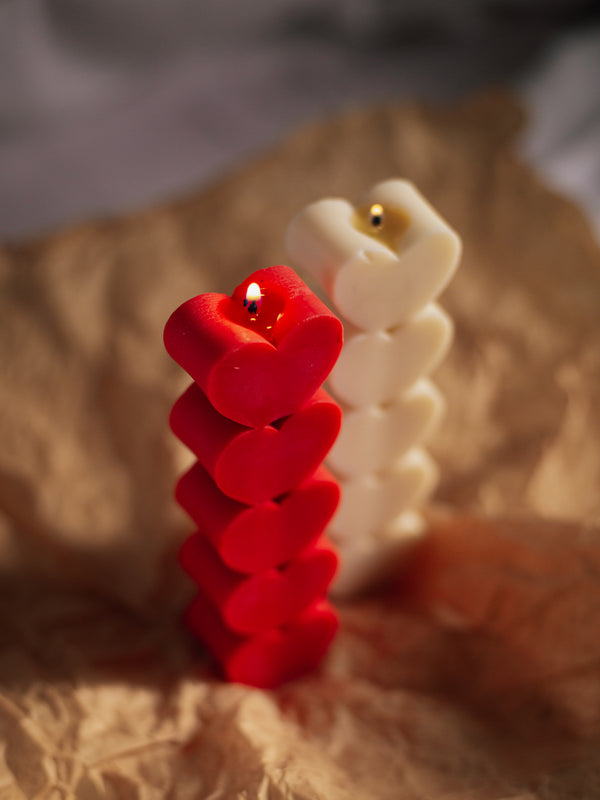 Heart Pillar Candles (Set of 2)