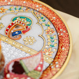 Marble Pooja Thali | Meenakari & Ganesha Design