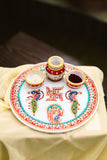 Marble Pooja Thali | Meenakari & Peacock Design