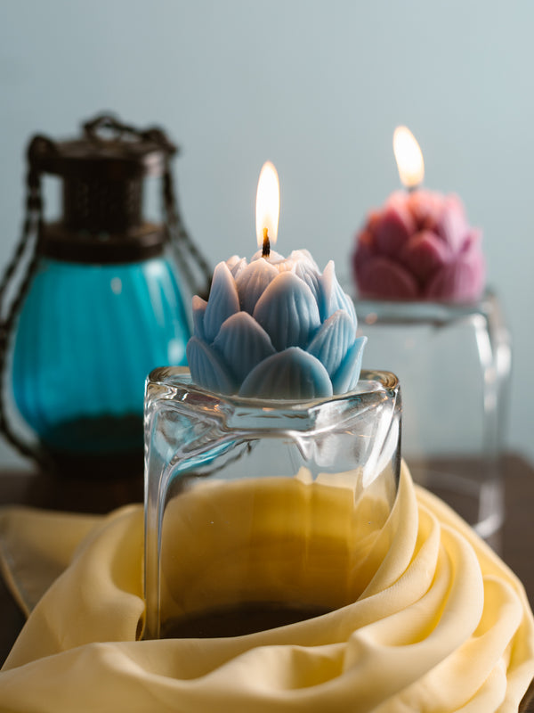 Soy Wax Candles | Laxmi Lotus Design | Set of 2