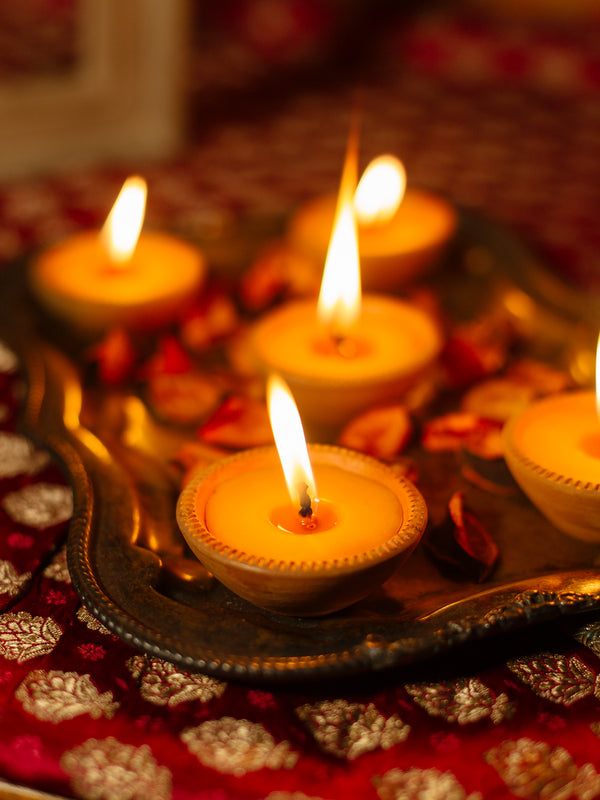 Terracotta Beeswax Diyas (Set of 6)