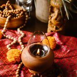 Terracotta Diya | Glass Oil Lamp