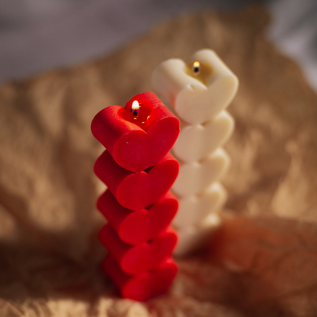 Heart Pillar Candles (Set of 2)