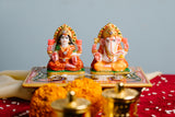 Marble Laxmi Ganesh Idol with Chowki