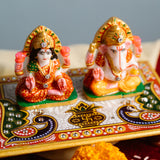 Marble Laxmi Ganesh Idol with Chowki