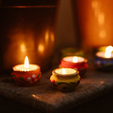 Soy Wax Diya Candles | Matki Design | Set of 6