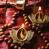 Brass Diyas | Lotus Design | Set of 2